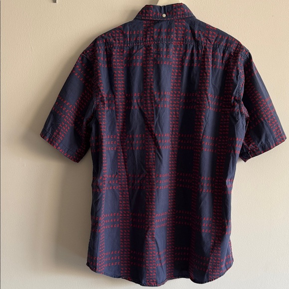 PALACE Men's Shirt in Navy and Red Palace written Checkered Pattern XL - Picture 5 of 5